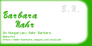 barbara mahr business card